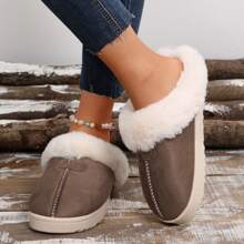 Women's Cozy Memory Foam Slippers,Fuzzy Wool-Like Plush Fleece Lined House Slippers Indoor Outdoor Slippers With Anti-Skid Rubber Sole - 全卡其 - 查看 8