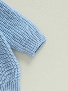 Toddler Easter Sweaters Bunny Ear Pattern Letter Long Sleeve Round Neck Ribbed Knit Jumper Tops