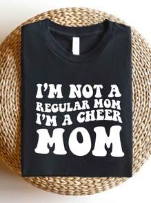 Cheer Mom Shirt, Cheerleader Mom T-Shirt, Cheer Team Tee, Gift For Cheer Mom, Cheerleading Life Shirts, Cheer Life T-Shirts, New Mom Tees. SD-1121 - Black - View 1