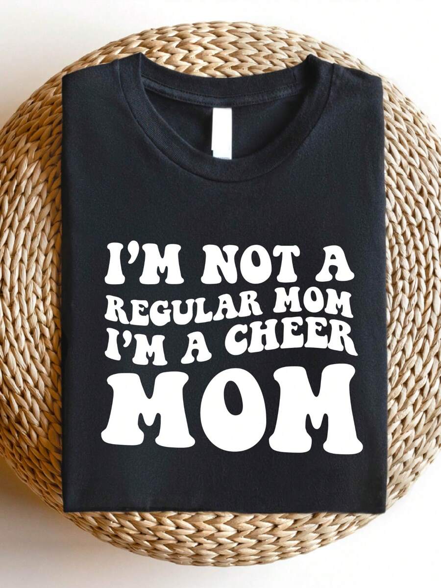 Cheer Mom Shirt, Cheerleader Mom T-Shirt, Cheer Team Tee, Gift For Cheer Mom, Cheerleading Life Shirts, Cheer Life T-Shirts, New Mom Tees. SD-1121 - Black - View 1