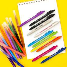 11 piezas Juego de bolígrafos de punta de bola interesantes, Juego de bolígrafos de gel suaves, Regalos de oficina únicos con citas humorísticas, Juego de bolígrafos de punta de bola personalizados para uso diario - 11 bolígrafos - Ver 8