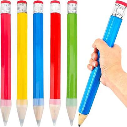 1/6 件木制巨型铅笔，可用作道具，趣味大铅笔，超大铅笔，13 英寸大铅笔，适合家庭、办公室和学校用品，返校