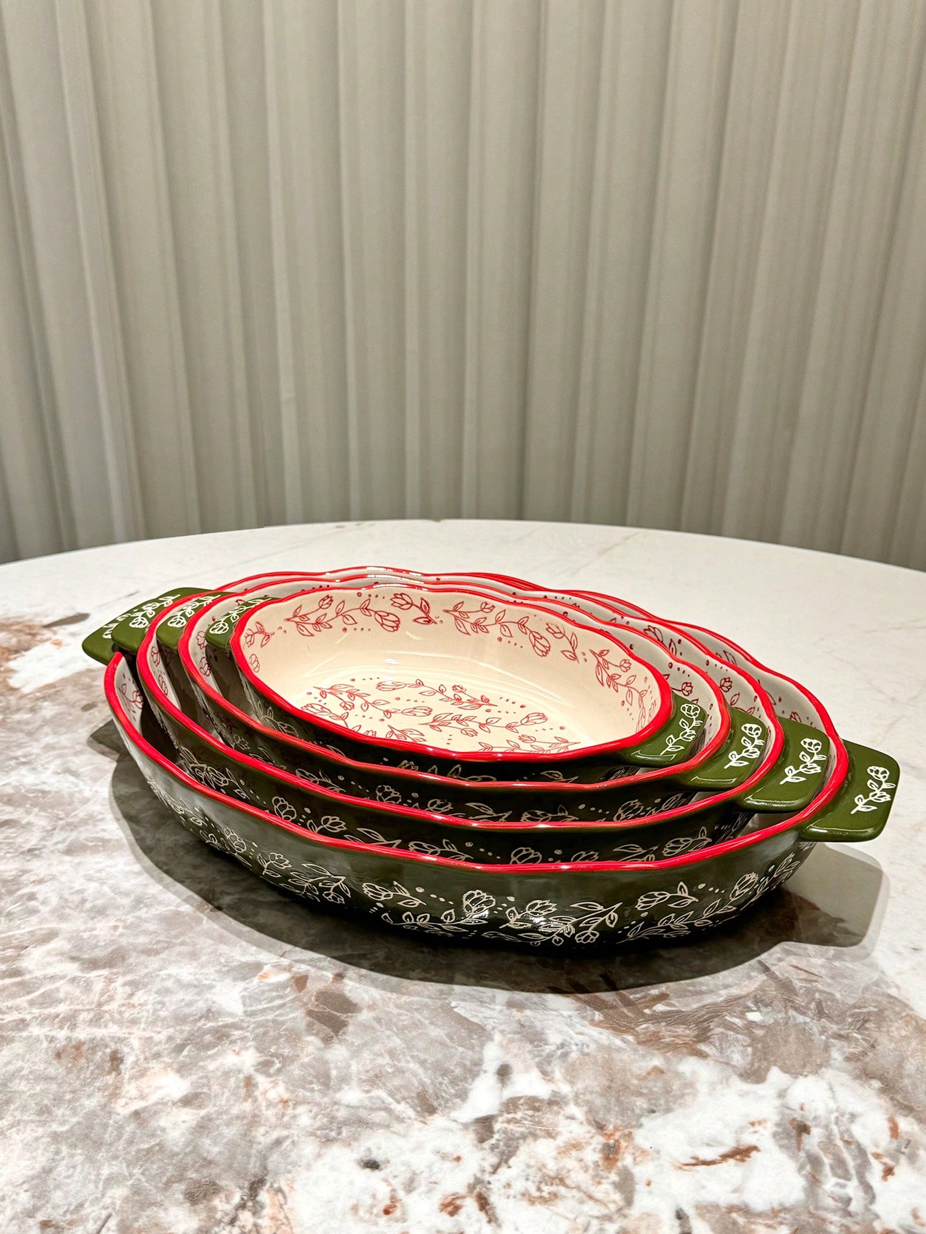 طقم أواني خزفية مطلية يدويًا بطراز قديم، أدوات طهي...