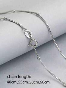 FOREVER QUEEN 925 Sterling Silber Minimalistische Runde Perlen Box Kette Halskette Einfache Minimalistische Halskette Schmuck Geschenk