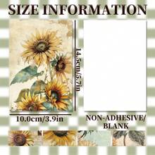 24 Sheets Flower Scrapbook Paper, Sunflower Rose Scrapbook Ppaper Pad For Art Picture Frame Clip Gift Box Packaging Decoration, Background For Student Material Paper Spring, Easter, Back To School Gifts, Mother's Day Decorations, Vision Board Decoration
