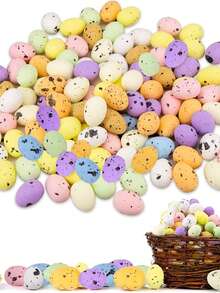 50个复活节装饰彩蛋，蛋形设计，复活节和生日装饰，适合所有复活节派对装饰 - 彩色 - 查看 2