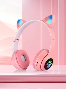 Cat Ear Headset Heavy Bass Wireless Sports FoldingLuminous Game Bluetooth Headset