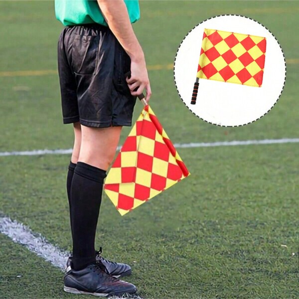 1pc Sideline Referee Flag, Soccer Offside Flag, Sports Umpire Flag, Style2 Delivered Randomly