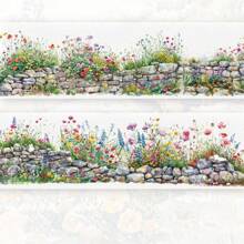 1 Roll 78.74inch(200cm) Old Courtyard Walls And Flower Grass Themes PET Stickers On Roll Cutting Decor Scrapbooking Personalized DIY Collage Card Material Aesthetics Junk Journal Office & School Supplies,School Supplies,Back To School - 1 Volume - View 15