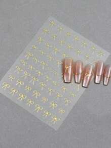2/3/6/12/18/24 Sheets Valentine's Bow Nail Art Stickers For Women, Self-Adhesive 3D Bow Nail Decals, Cute Ribbon Nail Stickers For DIY Nail Design, Manicure Nail Supplies Accessories