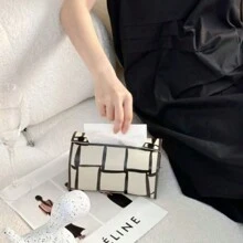 Porta tovaglioli semplice in pelle PU pieghevole, scatola per carta creativa, portatovaglioli, portarotolo di carta da cucina, porta fazzoletti nero, bianco, portafazzoletti tascabile, porta salviette umide