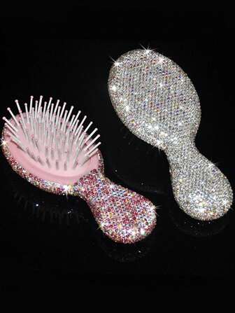 1 件便携式豪华水钻装饰紧凑型发刷，口袋大小按摩气垫梳，防静电，返校，旅行度假必需品，女士发饰，刷子，发刷，边缘刷，刷头发，发梳，梳头发，顺发刷，球刷，迷你发刷，发刷套装，木梳，发刷梳子，理发师，美发工具，美发产品，发饰，刷子，光滑后刷，护发，发刷，刷头发，发梳，理发配件，梳头发，卷发刷，旅行，发制品，顺发刷，球刷，迷你发刷，发饰，卷发产品，美发设备，配件，圣诞节，理发店，理发配件，发饰，美发，木梳，小梳子，迷你发刷，旅行必需品必备、发型、美发