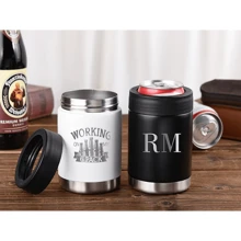 Groomsmen Customized Metal Can Cooler, Personalized Beer Can Holder Engraved, Bachelor Party Gift, Monogrammed Slim Can Cooler, Multi-Functional Beer Sleeve - Multicolor - View 4