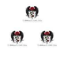 1pc/2pcs/3pcs Rose Wing Printed Sticker Alphabet Heat Transfer Decal, Suitable For T-Shirt And Fabric Heat Transfer Stickers