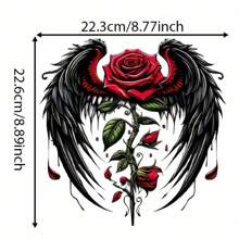 1pc/2pcs/3pcs Rose Wing Printed Sticker Alphabet Heat Transfer Decal, Suitable For T-Shirt And Fabric Heat Transfer Stickers