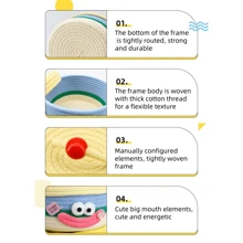 1pc Highly Practical Cotton Woven Storage Basket, Great For Organizing Snacks, Cosmetics, Face Masks, Etc. Essential Desktop Organizer!