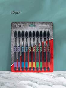 10/20 Stücke weiche Zahnbürste mit kleinem Mond, Bambus-Holzkohle-Borsten, extra fein und extra weich, Erwachsene und Studenten, Einweg-Zahnbürste, kann mehrmals verwendet werden, Badezimmer-Dekoration, Herbst-Dekoration, Rückkehr zur Schule