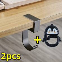 2 个铝合金桌面挂钩，便携式背包夹，适用于办公室、大学生，适合情人节礼物 - 彩色 - 查看 2