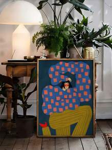 1 幅抽象人物帆布海报 - 无框装饰艺术墙饰 - 非常适合家庭客厅、卧室和餐厅