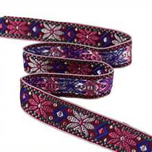 2.4cm Width Vintage Colorful Geometric Jacquard Embroidered Ribbon For Sewing Accessories Gift Wrapping DIY Crafting