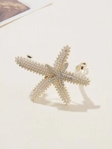 海星髮夾頂夾 鑲水鑽彈簧夾 髮飾髮簪 頭飾 優雅時尚 成人用後腦勺髮夾 - 彩色 - 查看 5
