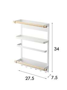 1pc Magnetic Refrigerator Side Hanging Storage Rack, Cling Film Kitchen Organizer, No Drill Hook, Spice Bottle Storage Iron Rack - Multicolor - View 13