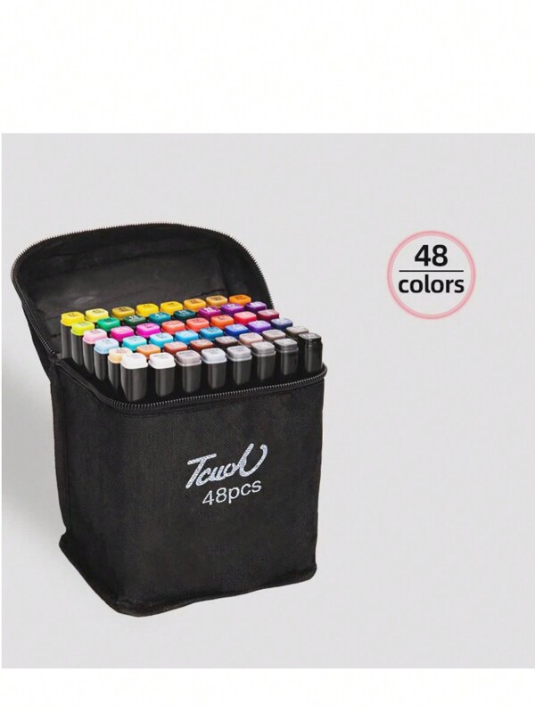 Canetas Marcadoras Touch, Suprimentos para Pintura de Estudantes de Arte, Canetas Aquarelas de Ponta Dupla à Base de Óleo, Conjunto Completo de Canetas Coloridas de Anime, Canetas à Base de Água, Conjunto de Canetas Marcadoras Artísticas de Ponta Dupla, 24/36/48/60/80 Cores, Marcadores Permanentes para Esboço, Adequado para Pintura Artística, Pintura a Óleo, Esboços, Caligrafia, Diários, Histórias em Quadrinhos, Design, Material Escolar, Presente de Halloween, Natal, Volta às Aulas