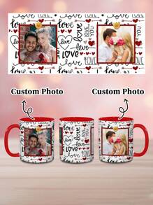 1 szt. 11 uncji spersonalizowany kubek walentynkowy ze zdjęciem, kocham cię, romantyczny kubek dla pary, spersonalizowany kubek do napojów, spersonalizowany kubek do kawy dla pary, kreatywny prezent rodzinny, specjalny prezent miłosny dla pary na walentynki