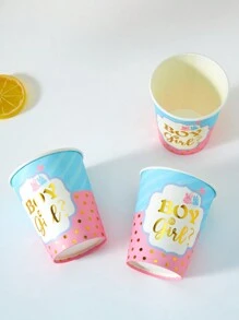 10/25个/包一次性纸杯，性别揭示主题杯，适用于生日派对、家庭聚会、野餐、装饰 - 彩色 - 查看 5