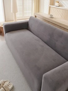 1pc Autumn/Winter Plush Thick Suede-Like Elastic Waterproof Sofa Slipcover, Fabric Anti-Slip Full-Wrapped Sofa Cushion Cover, Machine Washable Dust-Proof Sofa Protector Blanket, Suitable For Bedroom, Office, Living Room