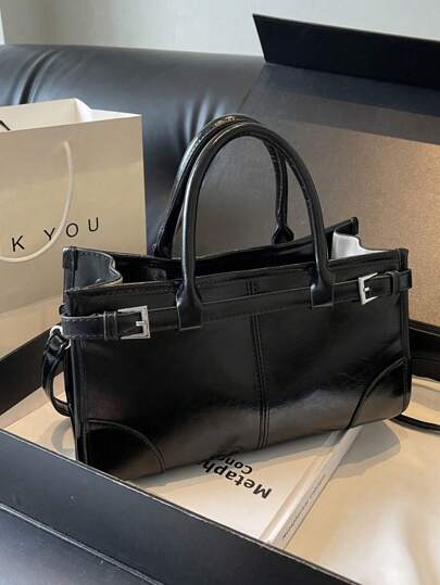 Fashionable Crossbody Messenger Bag, Minimalist Elegant PU Leather Vintage Urban Chic Handbag, Ladies Work/Daily/Shopping Shoulder Bag