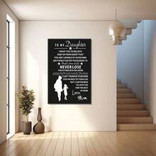 To Dad Love And Appreciation Message From SonLarge Framed Wall Art Decor Canvas Print - For Bedroom, Bathroom, Office-1pc - Multicolor - View 4