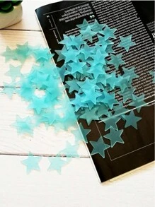 100 piezas de adhesivos fluorescentes con forma de estrella, pegatinas iluminadas decorativas para la habitación en la oscuridad