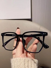 1副/5副装 男士日常佩戴方形透明镜片眼镜 - 黑色 - 查看 5