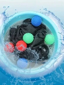 1/5 pièces Boules de lavage réutilisables - Anti-emmêlement, assouplissant, détachant - Doux, boules de lavage pour machines à laver, aides essentielles pour le lavage et le séchage pour des vêtements propres - Couleurs aléatoires, fournitures de nettoyage, gadgets de maison