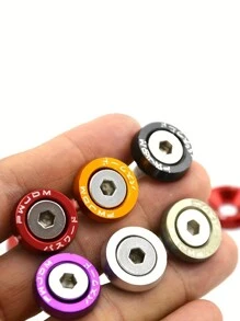 1 Set (20pcs Total) Includes 10pcs M6 Aluminum Alloy Polished Flat Washers And 10pcs Bolts, Bumper & Engine Recessed Screws For Car Styling Plate Installation And Decoration - one-size - View 7