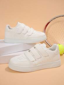 2025 新款钩环女士平底白色运动鞋，百搭休闲硫化鞋，适合春秋季 - 白色 - 查看 6