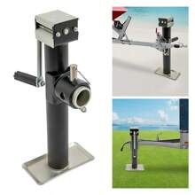 Quiltern "10-Inch 1T Jack - 1000lb Trailer Jack, Hand Crank RV Accessory, Flat Support Leg, Manual Jack 1000lb" - Silver - View 1