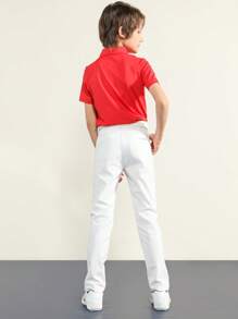 Camisas polo para niños preadolescentes - Rojo - Ver 2