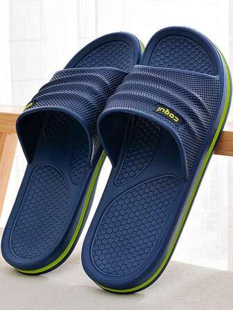 男士舒适防水露趾夏季沙滩凉鞋（蓝色）