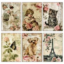 24 Sheets Flower Scrapbook Paper, Sunflower Rose Scrapbook Ppaper Pad For Art Picture Frame Clip Gift Box Packaging Decoration, Background For Student Material Paper Spring, Easter, Back To School Gifts, Mother's Day Decorations, Vision Board Decoration