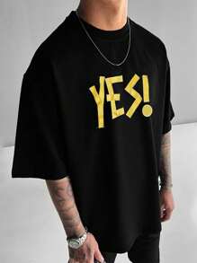 Men's Letter Printed Round Neck Short Sleeve T-Shirt Top - Multicolor - View 3