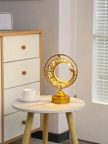 1 pieza de arte de hierro de estilo primaveral con estrella y luna, decoración de luz de noche. Es un elemento decorativo de sobremesa que puede crear una atmósfera maravillosa y es adecuado para lugares como dormitorios, salas de estar, estudios, comedores, etc. También es una excelente opción para regalos.