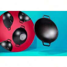 14 Inch Seasoned Cast Iron Wok; Design-Forward Cookware - 1 - View 2