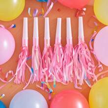 6pcs/Set Birthday Party Blowing Dragon With Tassel Whistles