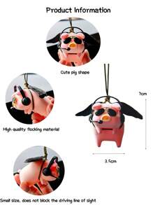 1pc Cartoon Pig Design Car Hanging Ornament