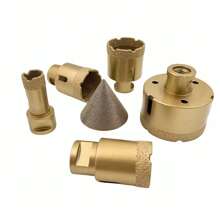 Gold 1/5/6/8/12PCS Set M14 Thread Dry Vacuum Brazing Marble Masonry Drilling Saw Diamond Drill Bit, Suitable For Ceramic Tiles, Granite And Marble - Multicolor - View 6