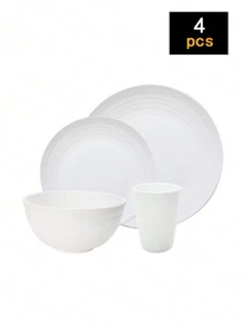 Bộ đồ ăn bằng nhựa PP tái sử dụng 4 cái/16 cái/32 cái không vỡ, bao gồm đĩa, bát và cốc. Thích hợp cho đồ dùng học tập dã ngoại tại nhà và ngoài trời, quà tặng Giáng sinh - Nhiều màu - Xem 13