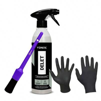 Kit Delet Vonixx 500ml + Pincel Externo ZAcs + Par de Luvas