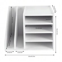 YUNRUX حامل ملفات المكتب ب- 4+2 حجرات، منظم مستندات، فرز رسائل أبيض، منظم دفاتر PVC - أبيض - مشاهدة 2